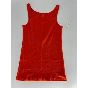 NWT Ann Taylor LOFT Orange Sleeveless Scoop Neck Tank Top Women's Size Large